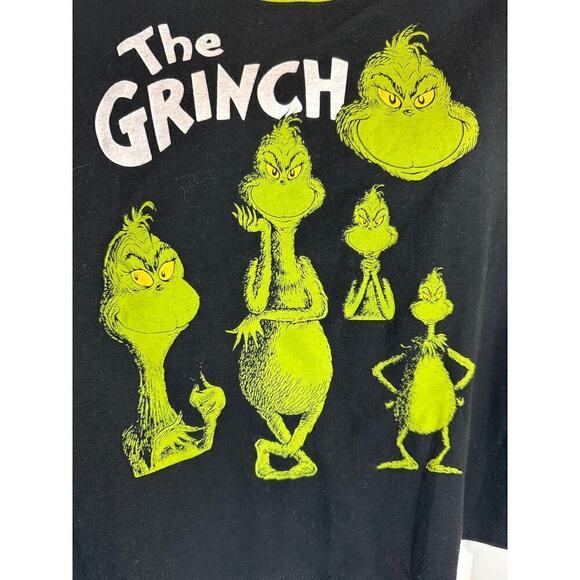 Dr.‎ Seuss The Grinch Black Cropped Top Holiday Festive Women's Large NWOT - Picture 6 of 6